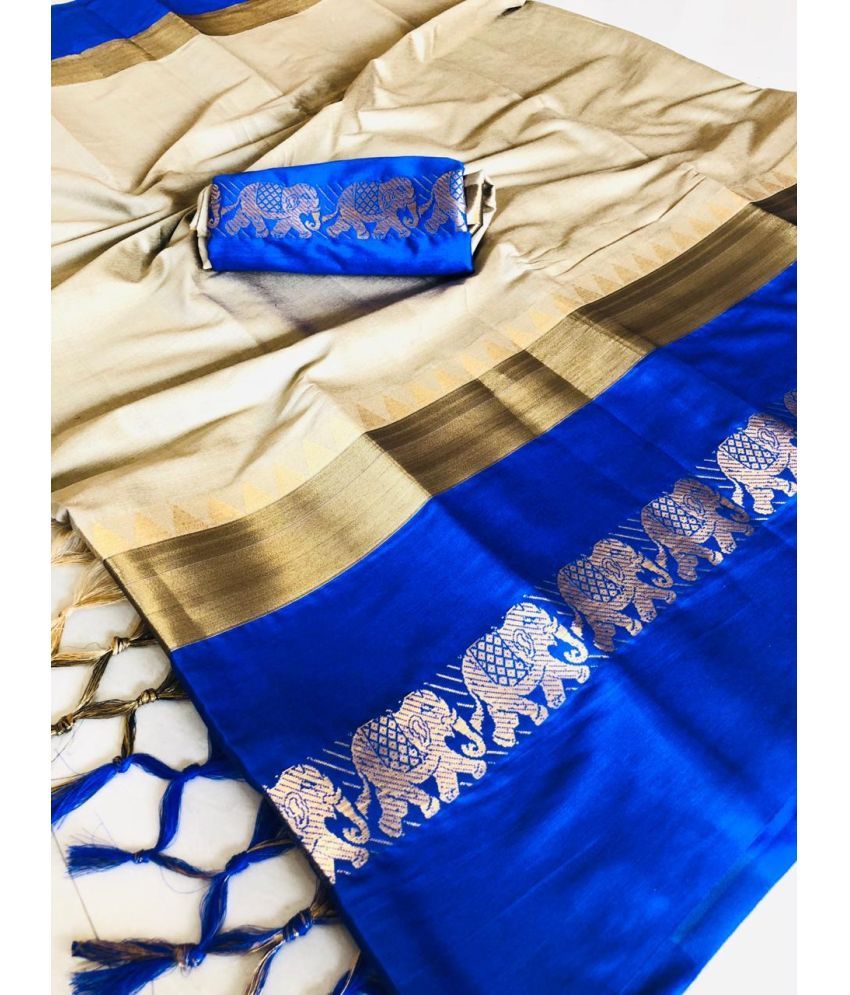     			FAB SILK Cotton Silk Woven Saree With Blouse Piece ( Multicolor , Pack of 1 )