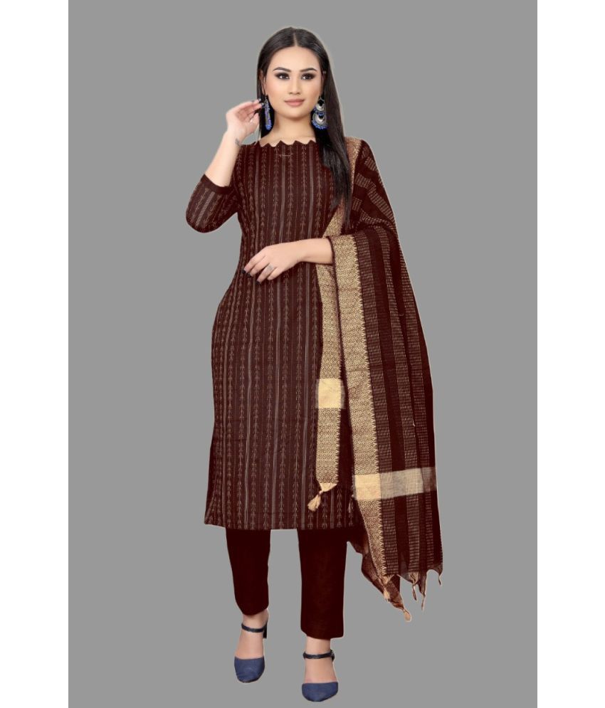     			KV Fashion Unstitched Cotton Printed Dress Material - Maroon ( Pack of 1 )