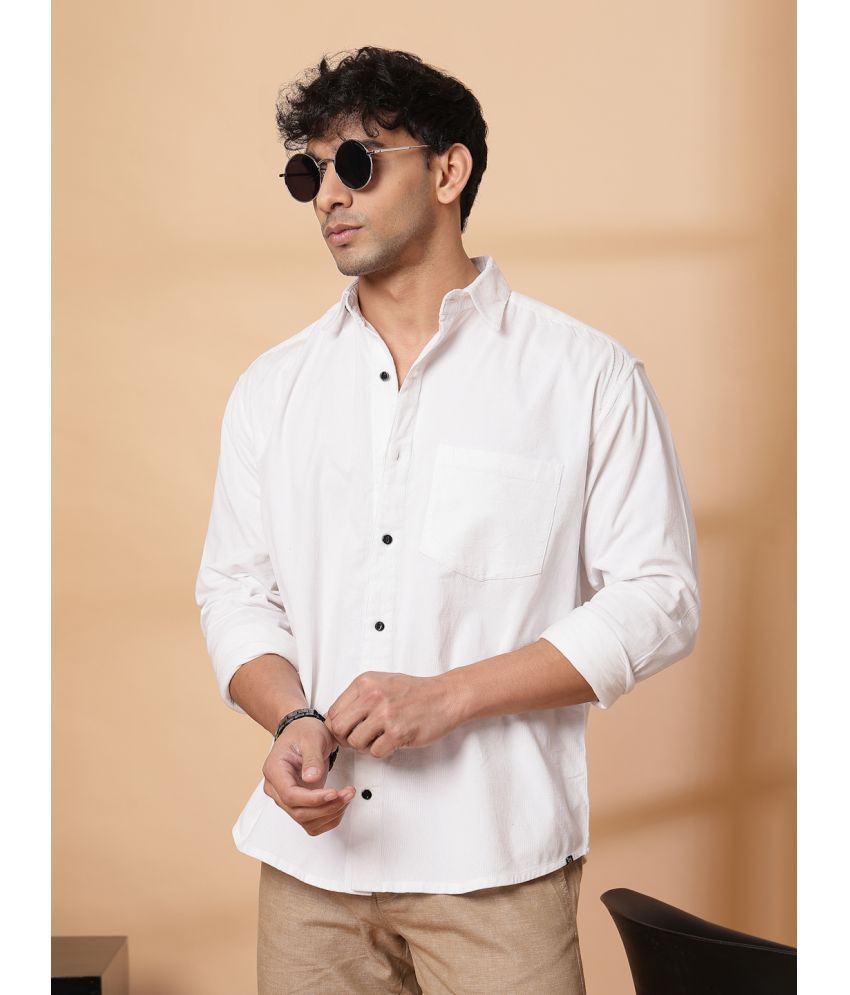     			Rigo Cotton Blend Oversized Fit Solids Full Sleeves Men's Casual Shirt - White ( Pack of 1 )