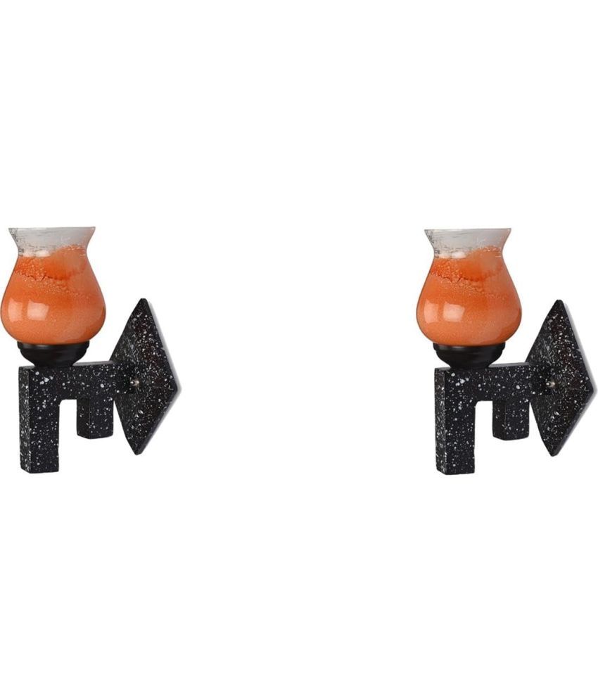     			1st Time Orange Up Light Wall Lamp ( Pack of 2 )