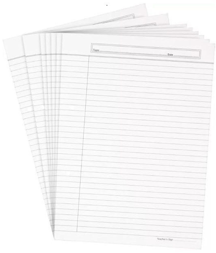     			A4 Size one Side Ruled White Sheet (Pack of 100 sheets) for Project/Assignment/Practical/Homework(OSR -100 White Sheet)