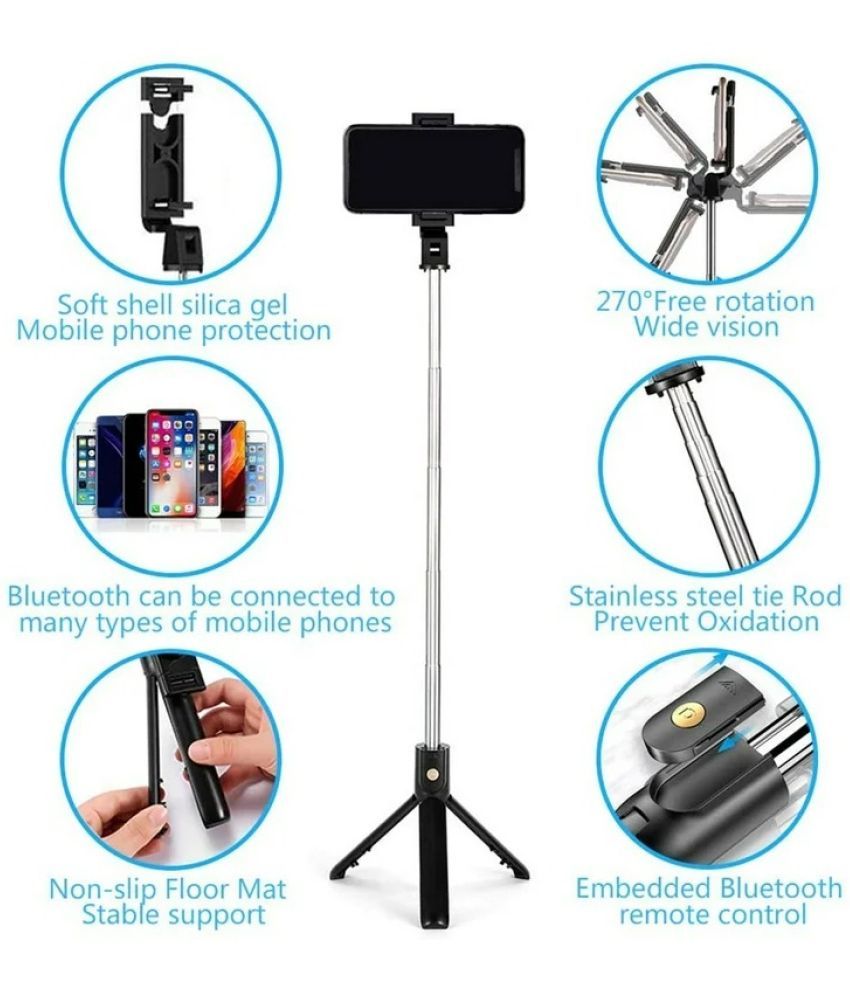     			ABR GALAXY Bluetooth Selfie Stick ( Black )