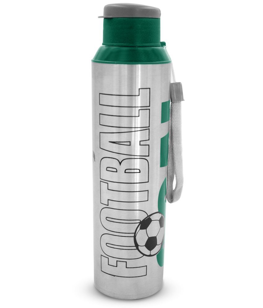     			Dhara Stainless Steel Breeze 800 Football Dark Green Steel Water Bottle 800 mL ( Set of 1 )