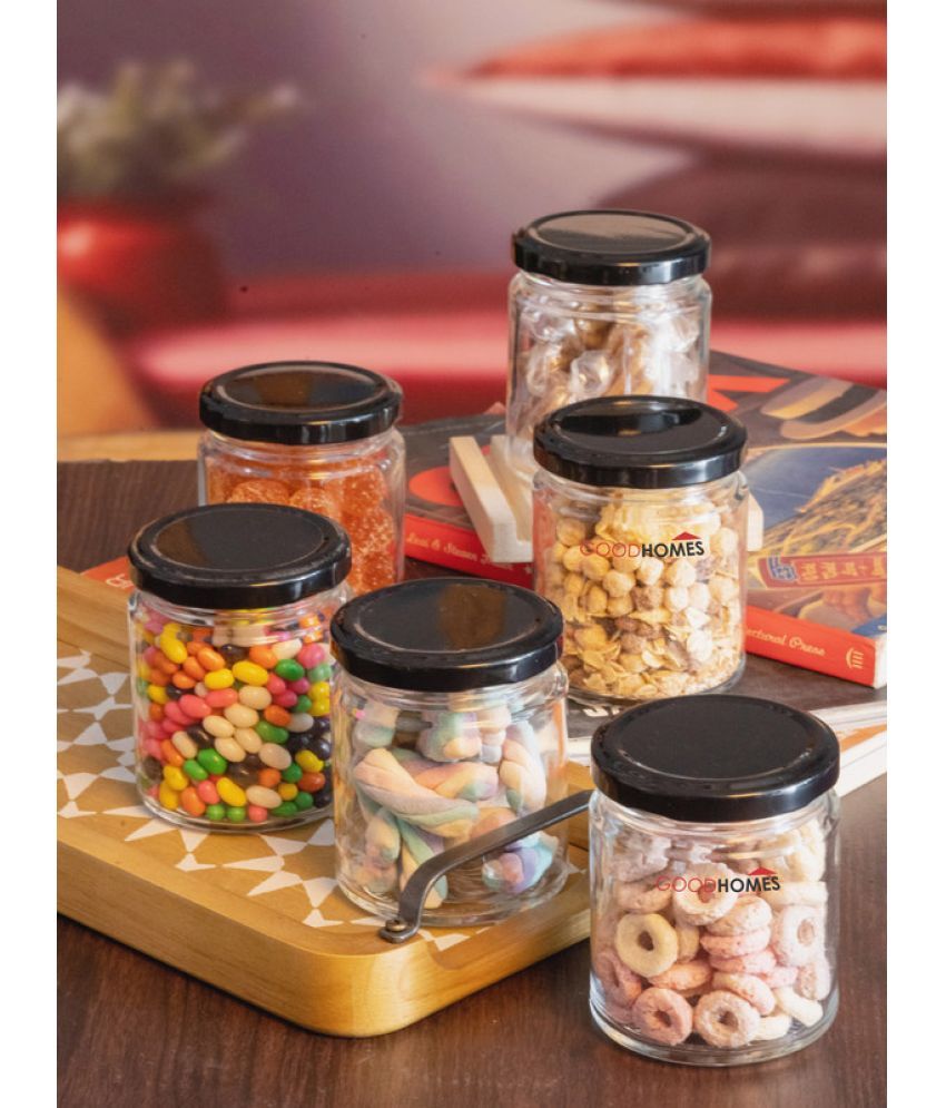     			GoodHomes Jar with Metal Lid Glass Transparent Food Container ( Set of 1 )