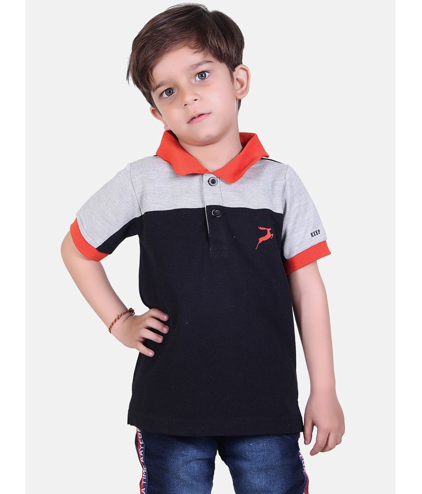     			Kepa Pack of 1 Boys Cotton Blend Polo T-Shirt ( Black )