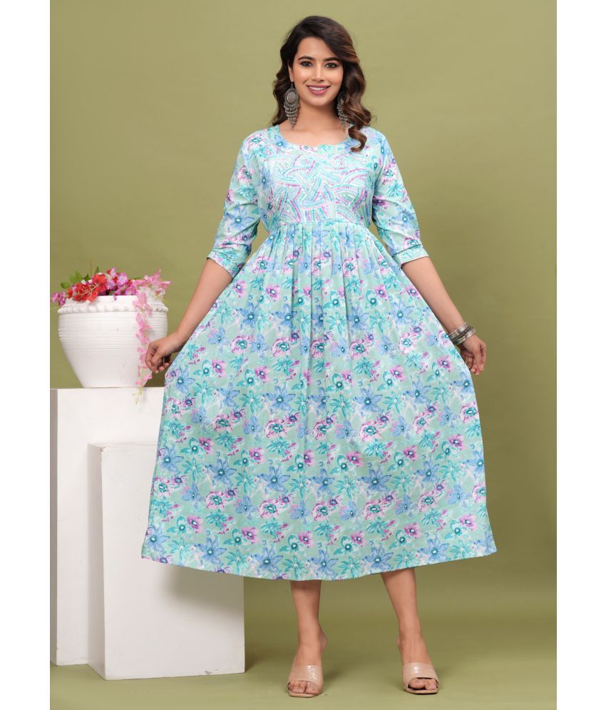     			Nitvan Light Blue Cotton Maternity Kurta