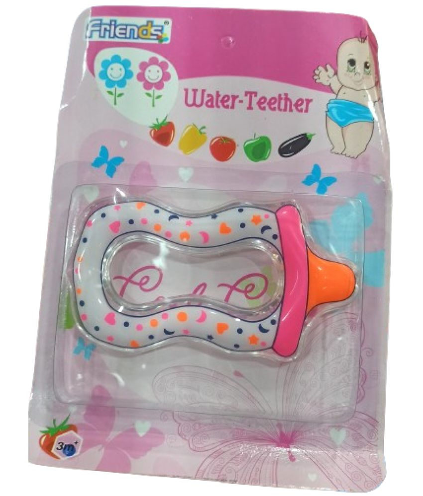     			OLIFIN Milk Bottle Shape Water Filled Teether - Pink