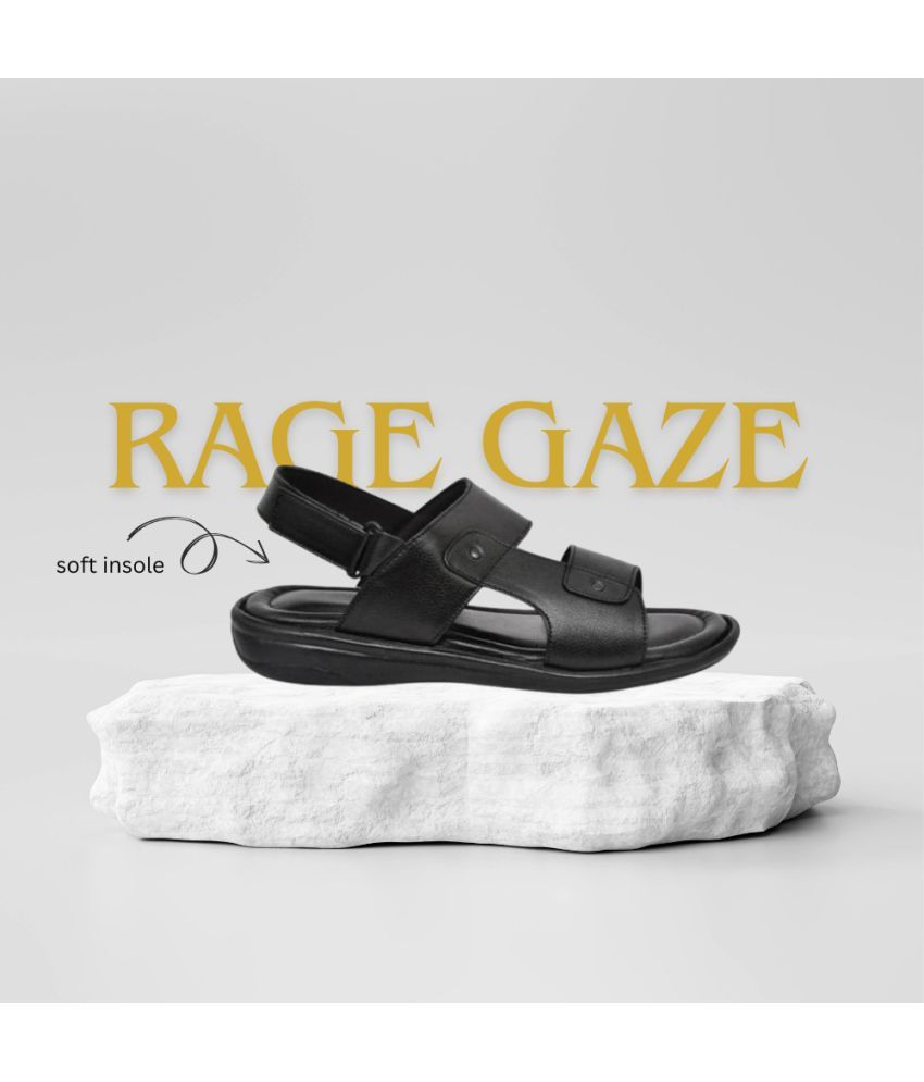     			RAGE GAZE - Black Men's Sandals