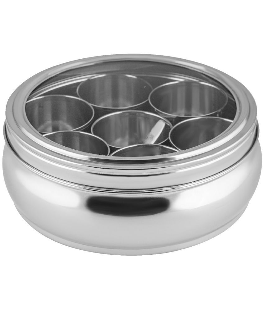     			REVV UP Masala Dabba Steel Silver Spice Container ( Set of 1 )