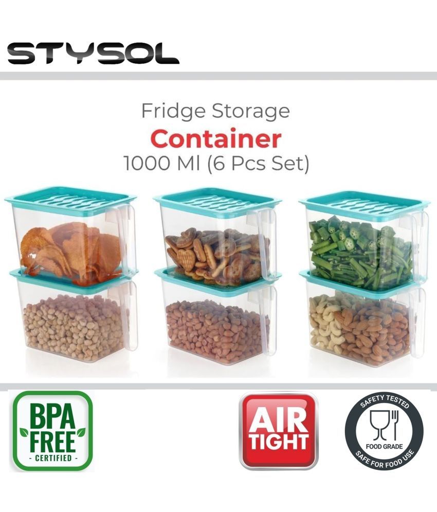     			Stysol Fridge Container Plastic Multicolor Dal Container ( Set of 6 )