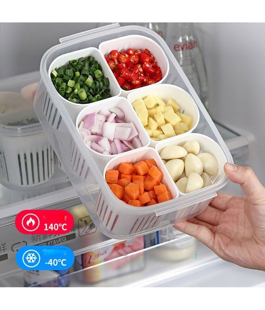     			Stysol Fridge Container Plastic White Multi-Purpose Container ( Set of 1 )