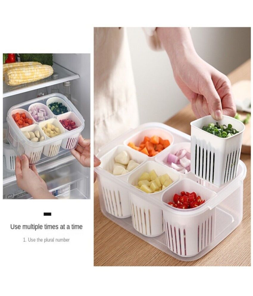     			Stysol Fridge Container Plastic White Multi-Purpose Container ( Set of 1 )