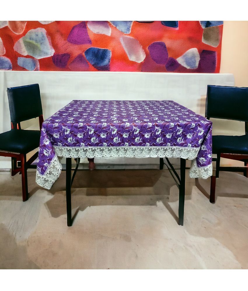     			mopak decor Printed Polyester 2 Seater Square Table Cover ( 152 x 102 ) cm Pack of 1 Purple