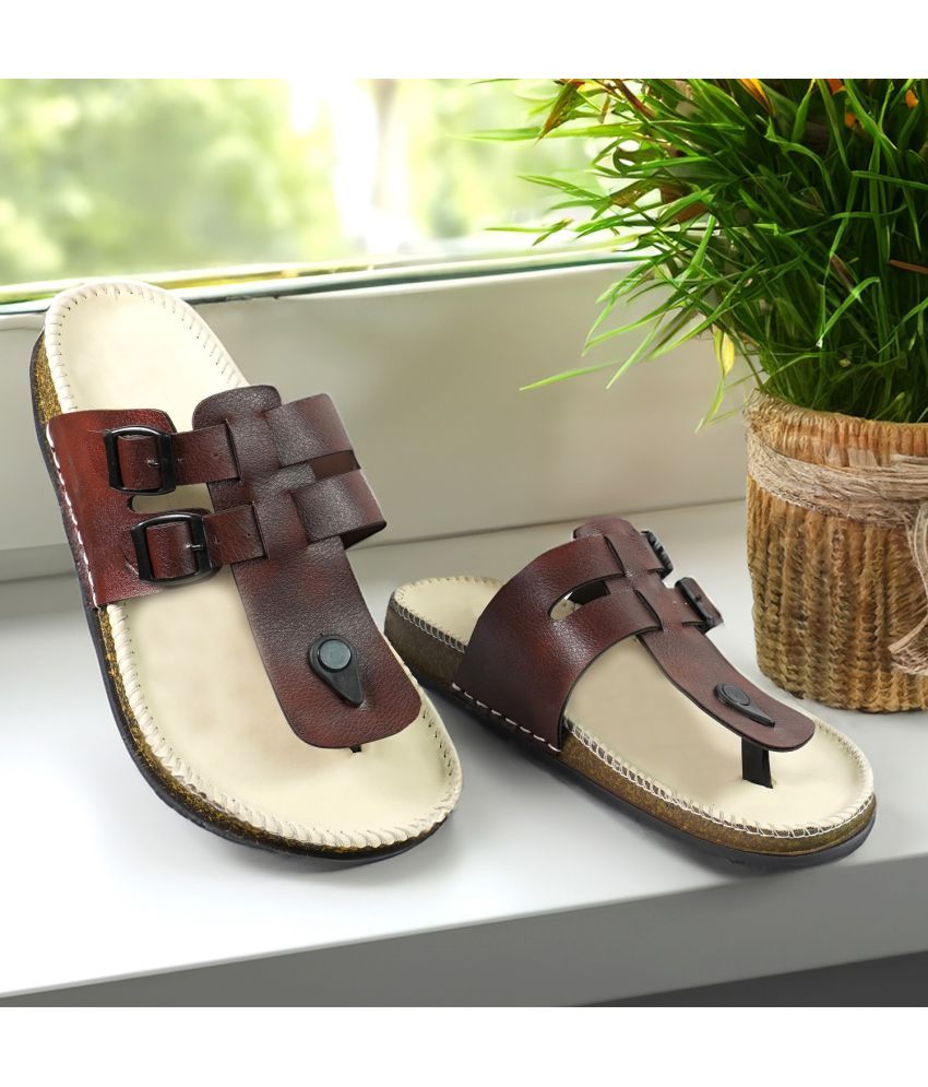     			2Legs Shoes Brown Men's Slide Flip Flop