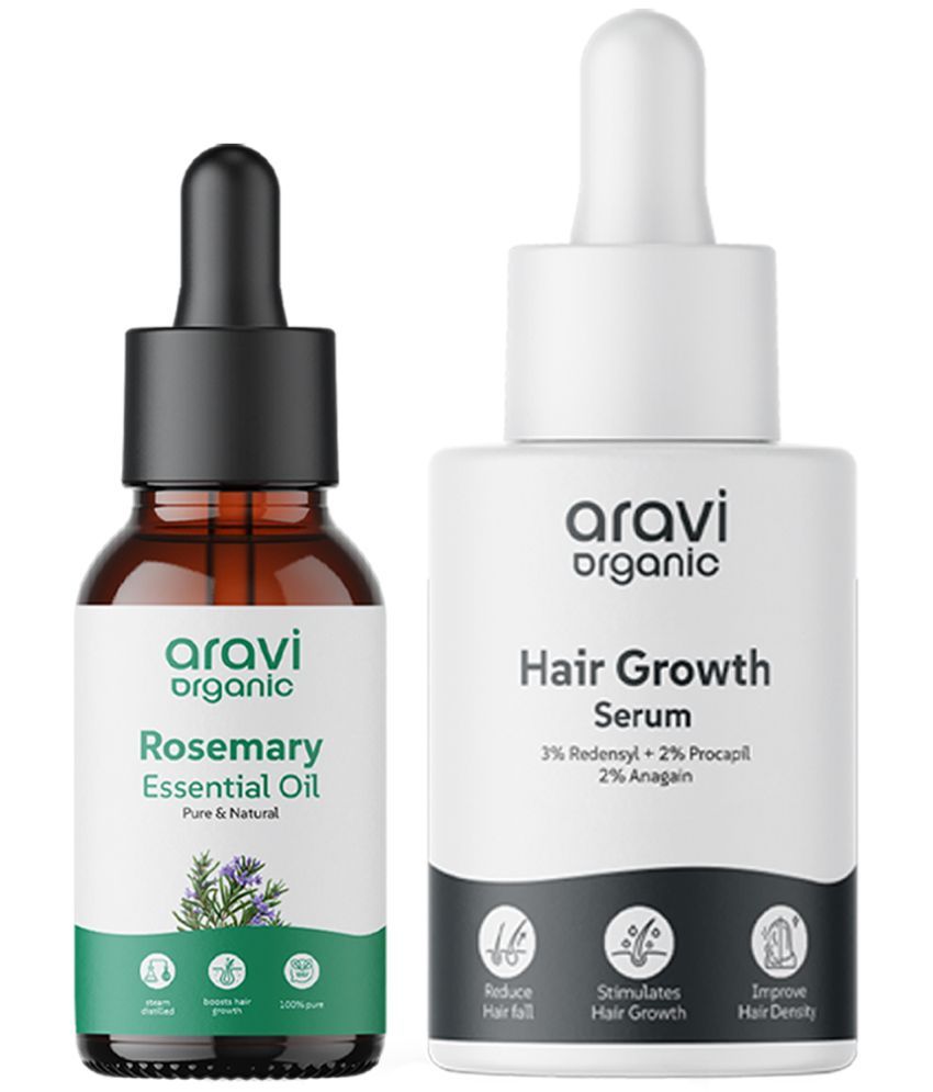     			Aravi Organic Pure Rosemary Essential Oil & Hair Growth Serum For Hair Growth (Pack of 2)