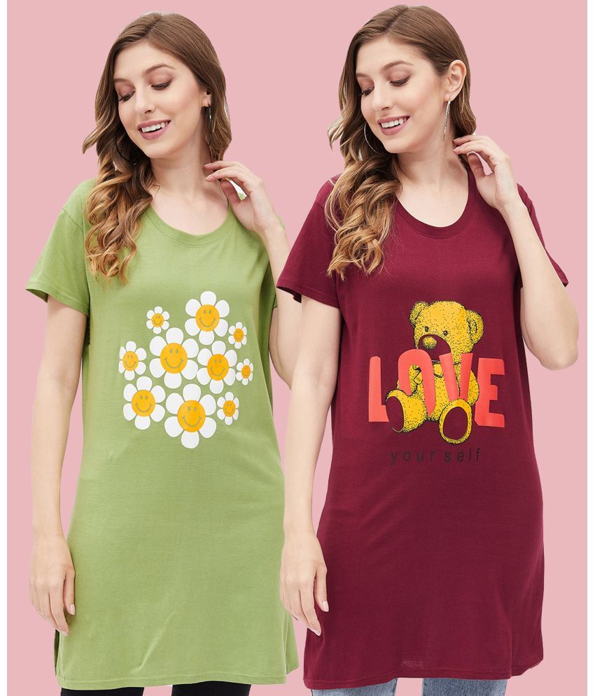     			Christy World Pack of 2 Cotton Women's T-Shirt ( Multicolor )