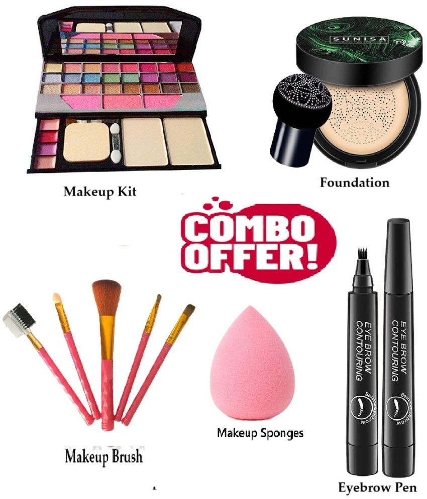     			Colorstock Makeup Kit ( 93 Makeup Combo of 5(Makeup Kit,5 DP MK Brush,Eyebrow Pen, Sunisa,1Egg spong) )