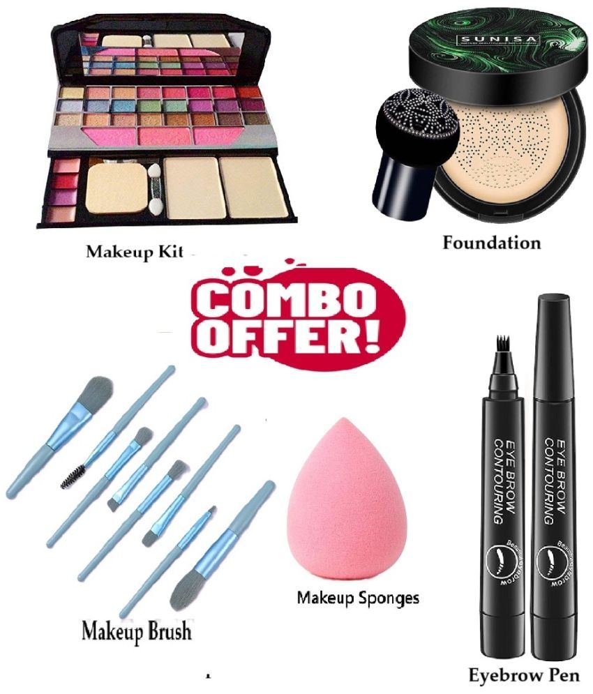     			Colorstock Makeup Kit ( 94 Makeup Combo of 5(Makeup Kit,8 Blue Brush,Eyebrow Pen, Sunisa,1Egg spong) )