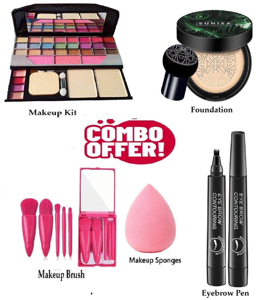     			Colorstock Makeup Kit ( 95 Makeup Combo of 5(makeup Kit,5 Brush with Mirror,Eyebrow Pen, Sunisa,1Egg spong) )