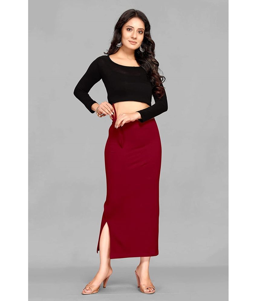     			DELTIN HUB Maroon Lycra Petticoat - Single