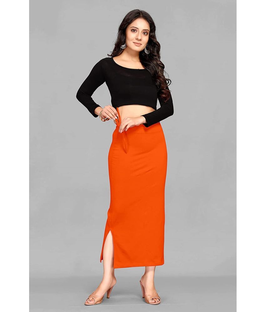     			DELTIN HUB Orange Lycra Petticoat - Single