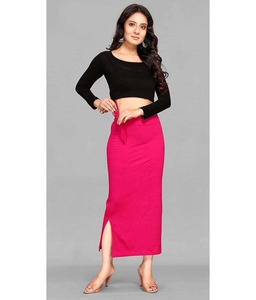     			DELTIN HUB Pink Lycra Petticoat - Single