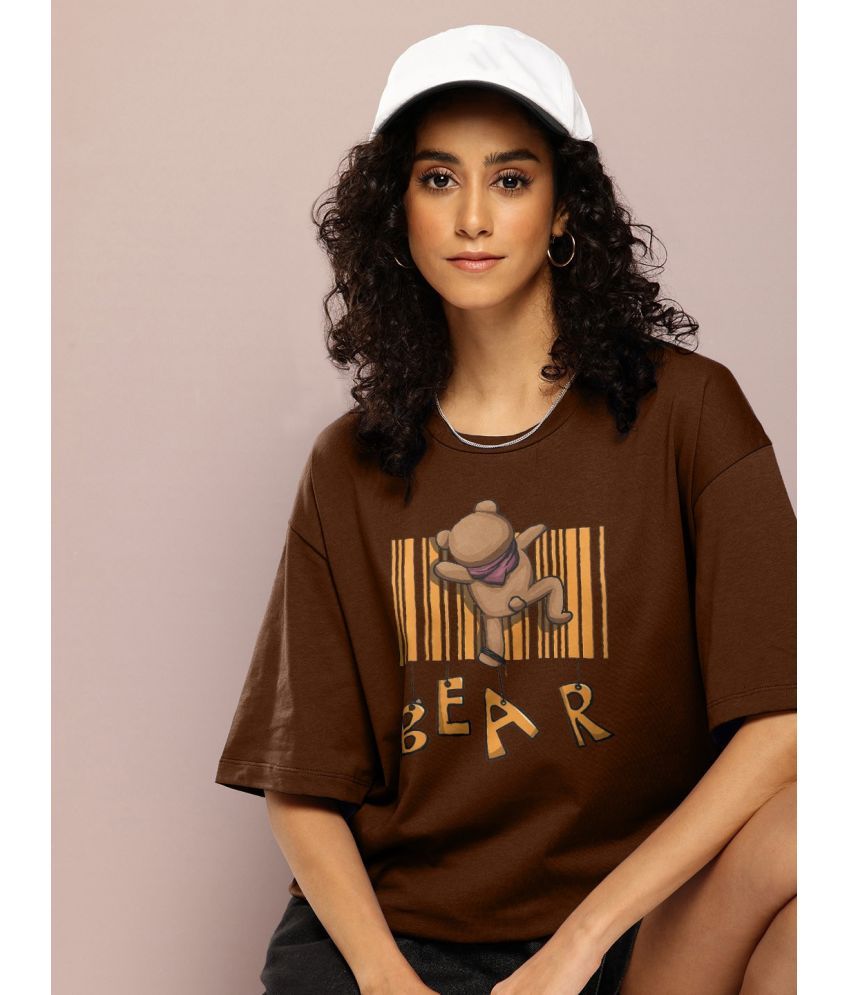     			FIRI Pack of 1 Cotton Blend Women's T-Shirt ( Brown )