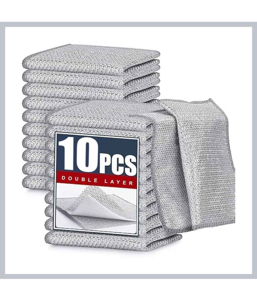     			MACTO Stainless Steel Cleaner Wipes 10 Pcs Non-Scratch Steel Wire Dishwashing Cloth 10 g