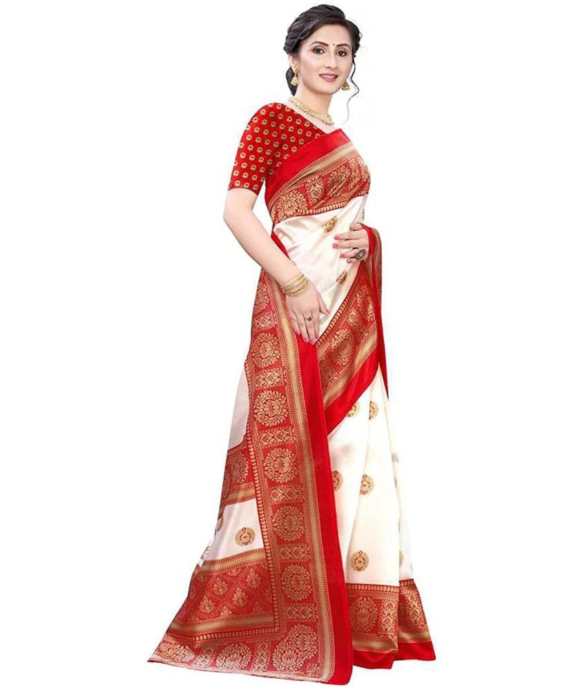     			Nandini Creation Art Silk Solid Saree With Blouse Piece ( Multicolor , Pack of 1 )