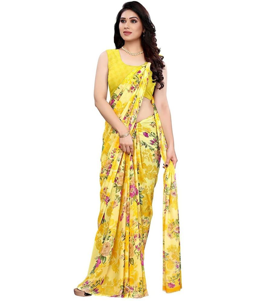     			Nandini Creation Georgette Printed Saree With Blouse Piece ( Multicolor , Pack of 1 )