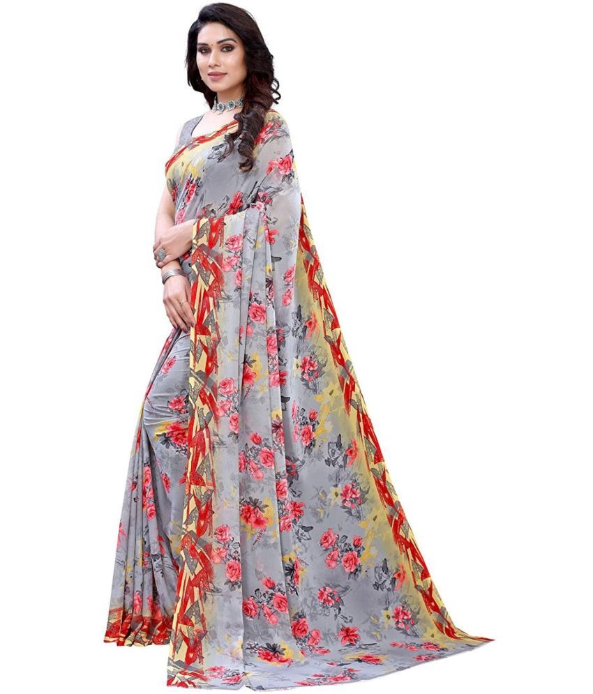     			Nandini Creation Georgette Printed Saree With Blouse Piece ( Multicolor , Pack of 1 )