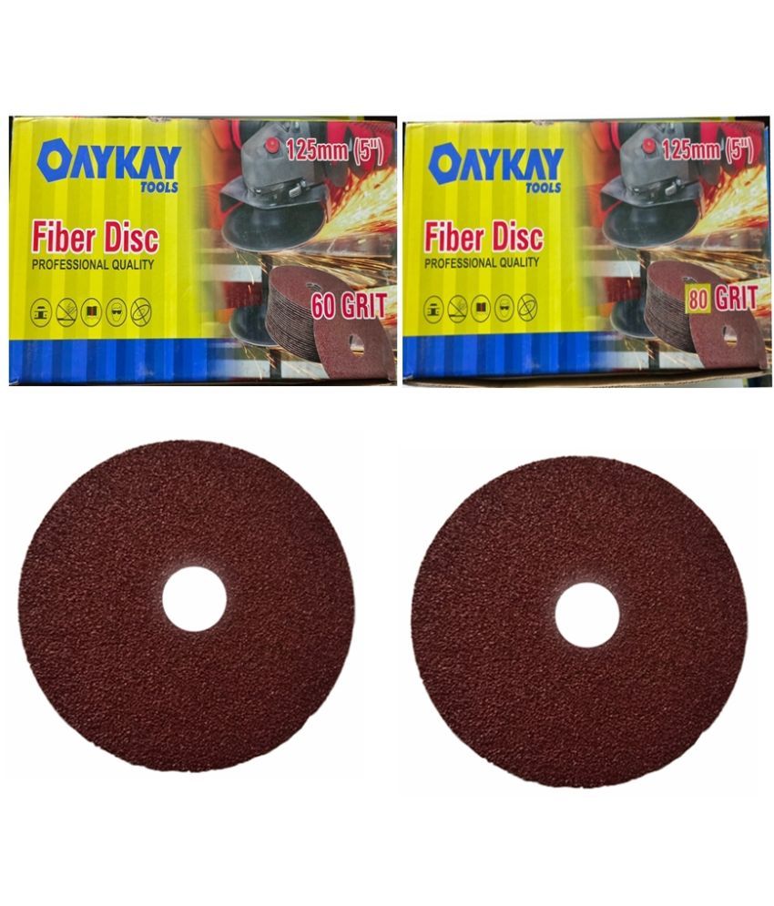     			Oaykay Tools Fiber Disc Professional Quality 125mm 5 inch 60,80 Grit 50pcs set