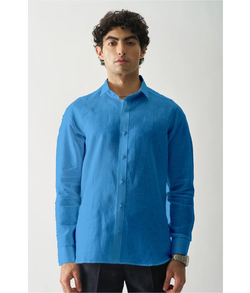     			VERTUSY Linen Regular Fit Solids Full Sleeves Men's Casual Shirt - Blue ( Pack of 1 )