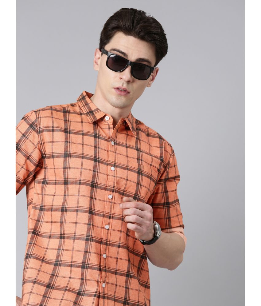     			broon 100% Cotton Regular Fit Printed Full Sleeves Men's Casual Shirt - Orange ( Pack of 1 )