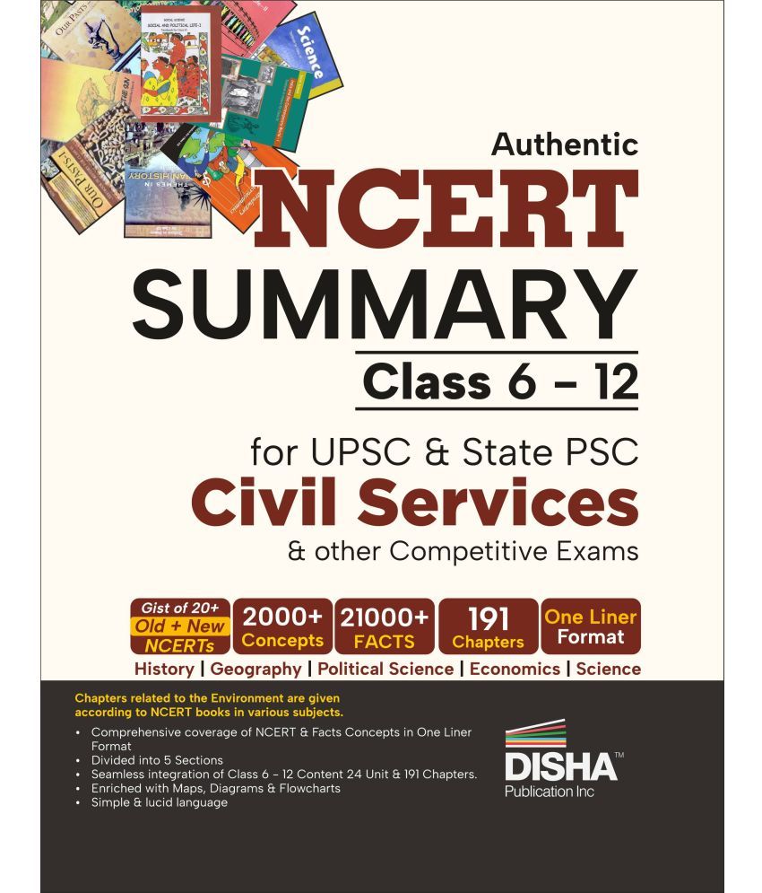     			Authentic NCERT Summary (Class 6 to 12) for UPSC & State PSC Civil Services & other Competitive Exams | Old & New NCER One Liner General Studies | IAS