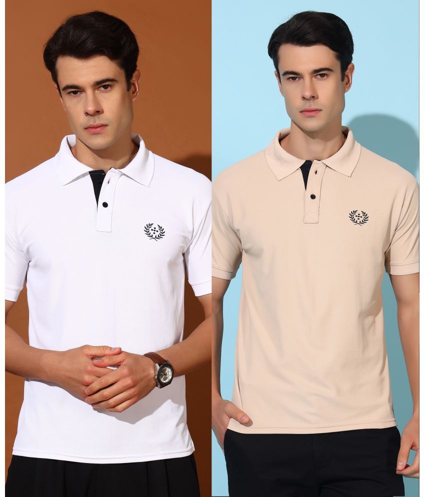     			Christy World Pack of 2 Polyester Regular Fit Solid Half Sleeves Men's Polo T Shirt ( Multicolor )