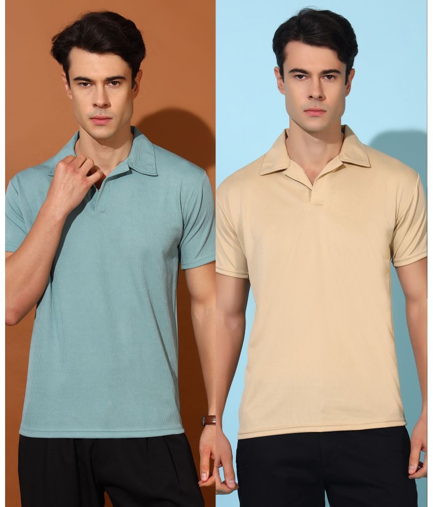     			Christy World Pack of 2 Polyester Regular Fit Solid Half Sleeves Men's Polo T Shirt ( Multicolor )