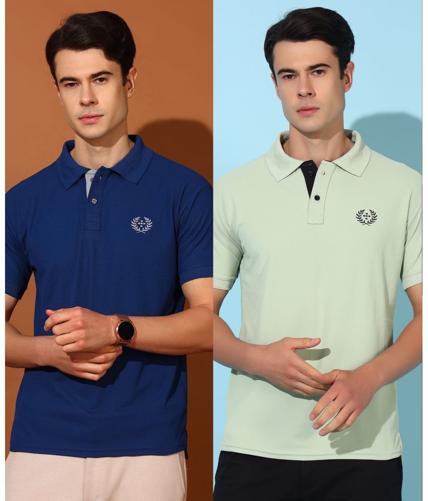     			Christy World Pack of 2 Polyester Regular Fit Solid Half Sleeves Men's Polo T Shirt ( Multicolor )