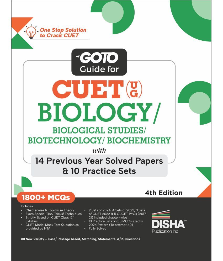     			Go To Guide for CUET (UG) Biology/ Biological Studies/ Biotechnology/ Biochemistry with 14 Previous Year Solved Papers & 10 Practice Sets 4th Edition