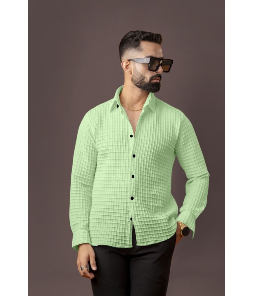     			KITWELL Cotton Blend Regular Fit Checks Full Sleeves Men's Casual Shirt - Green ( Pack of 1 )