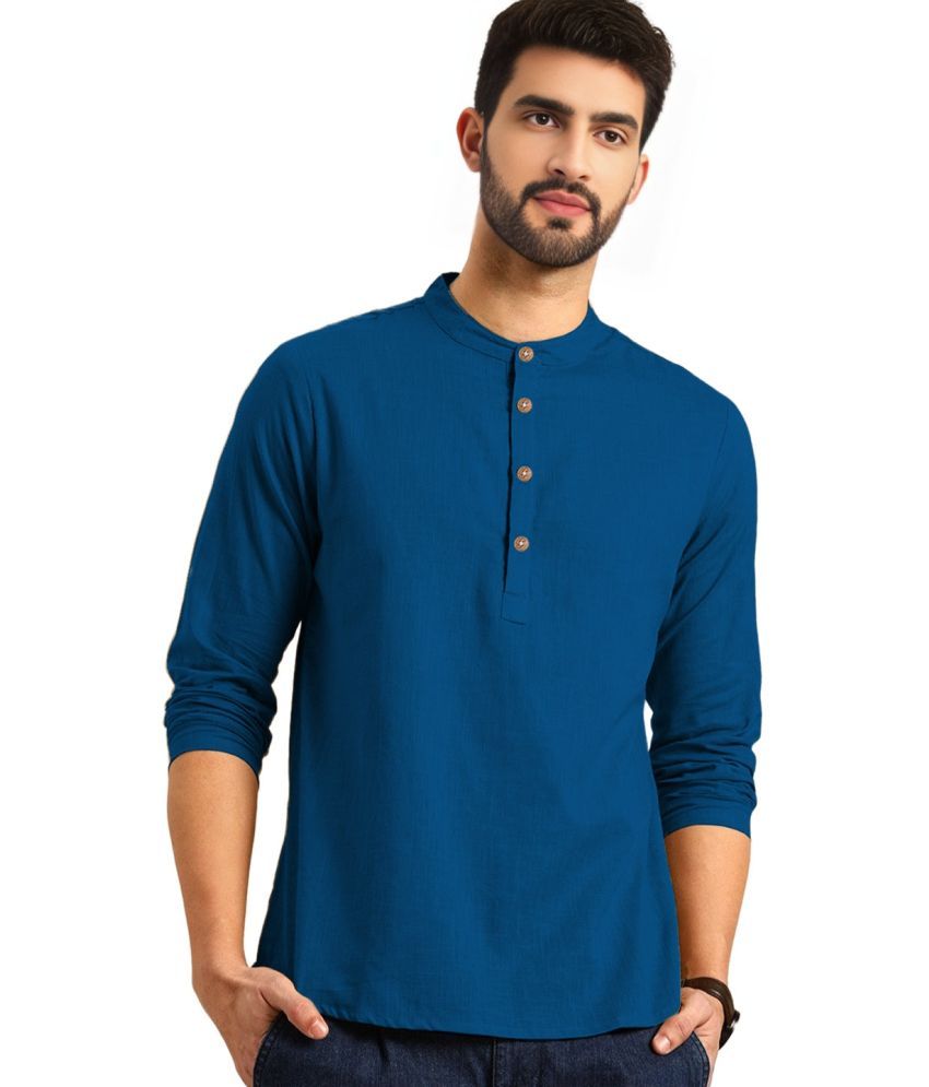     			Navkanj Muticolor Cotton Blend Men's Shirt Style Kurta ( Pack of 1 )