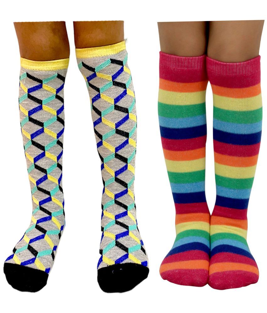     			Neska Moda Pack of 2 Unisex for Baby Cotton Full Length Socks ( Multi )