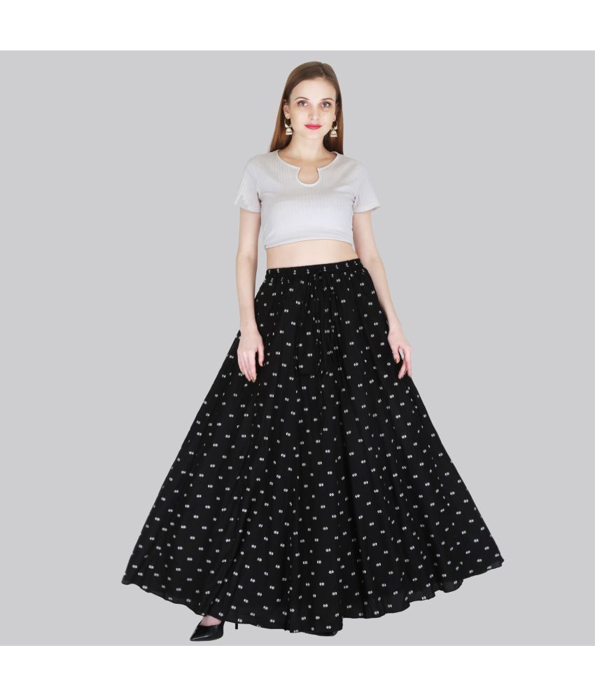     			Sttoffa Black Rayon Women's Flared Skirt ( Pack of 1 )