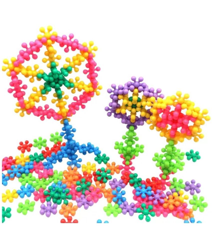     			Stysol 100pcs Plum Blossom 3D Flower Blocks DIY Interlocking Puzzle Plastic Construction Toys Educational Model All Packaged in Boxes