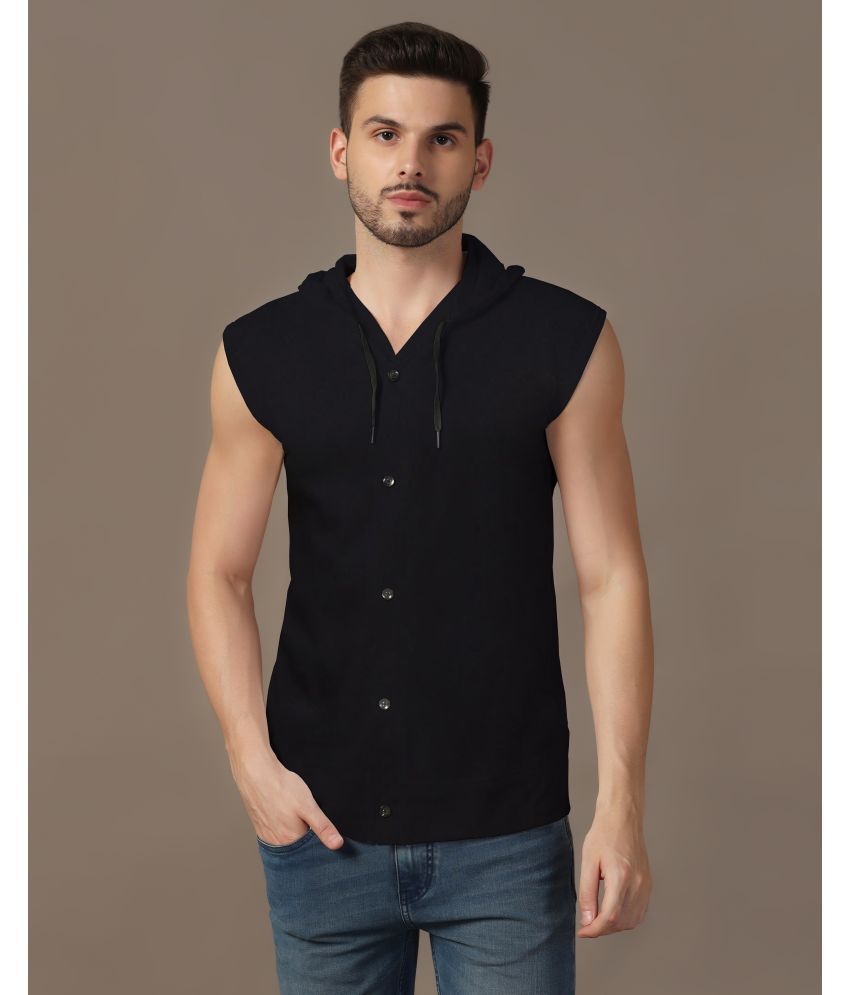     			Tfurnish Cotton Blend Regular Fit Solids Sleeveless Men's Casual Shirt - Black ( Pack of 1 )