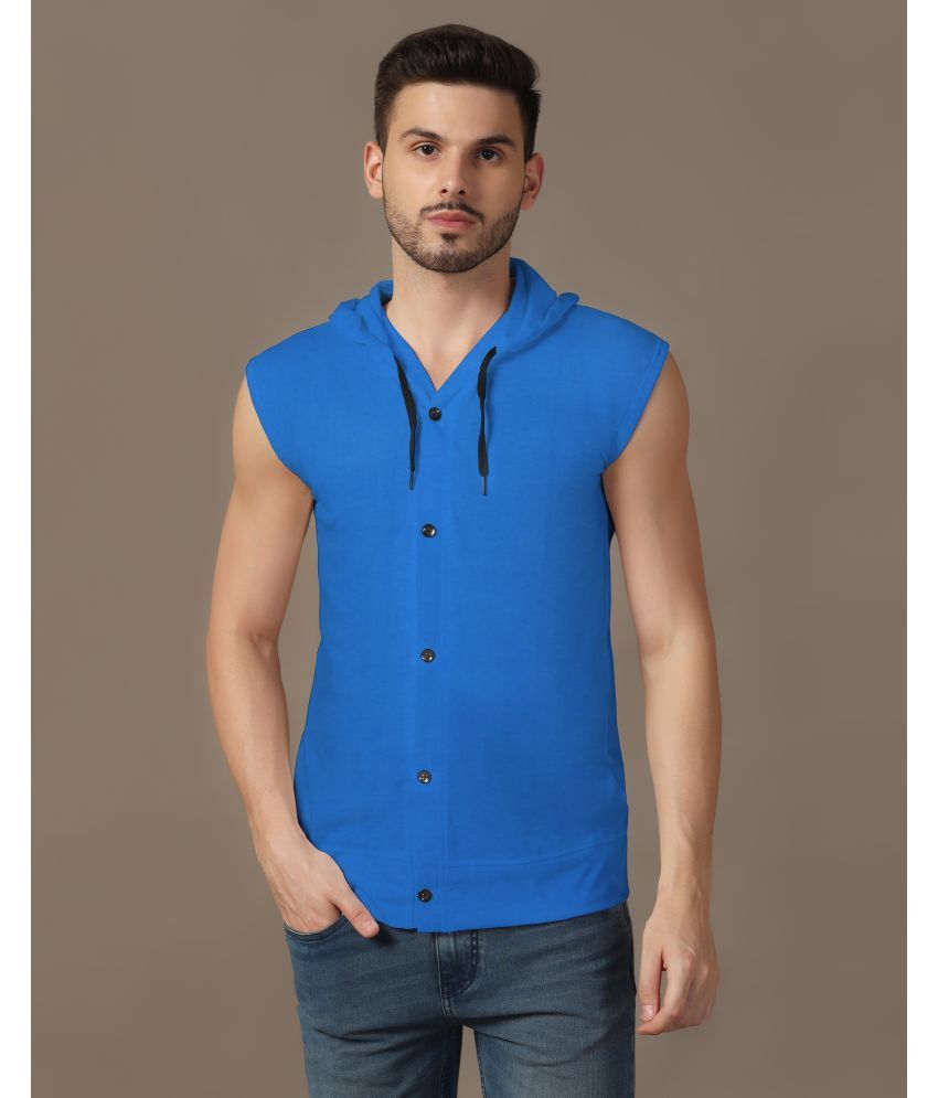     			Tfurnish Cotton Blend Regular Fit Solids Sleeveless Men's Casual Shirt - Blue ( Pack of 1 )