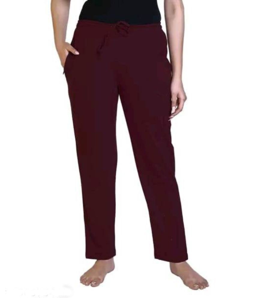     			Whyme Fashion Wine Cotton Women's Outdoor & Adventure Trackpants ( Pack of 1 )