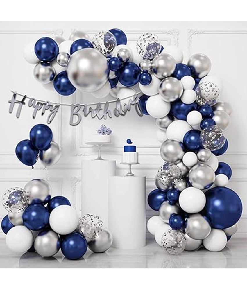     			krido Solid Blue Happy Birthday Decoration Kit Balloon Bouquet  (Blue, Pack of 57)