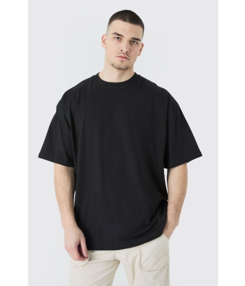     			AI CLUB Cotton Oversized Fit Solid Half Sleeves Men's Round T-Shirt - Black ( Pack of 1 )