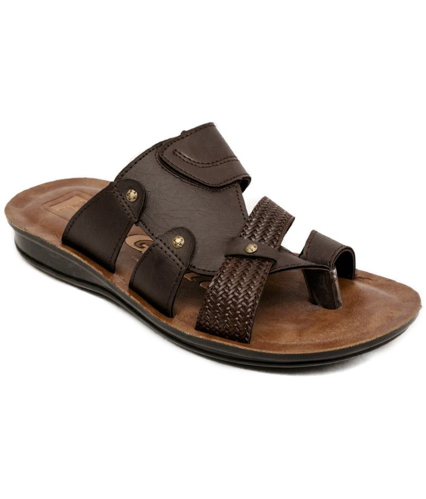     			ASIAN Brown Men's Leather Slipper